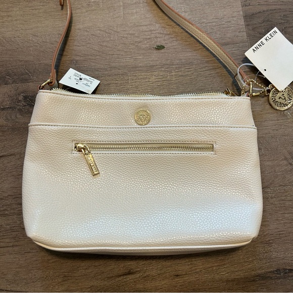 Anne Klein Cream Crossbody Bag with Adjustable Strap - Picture 3 of 6